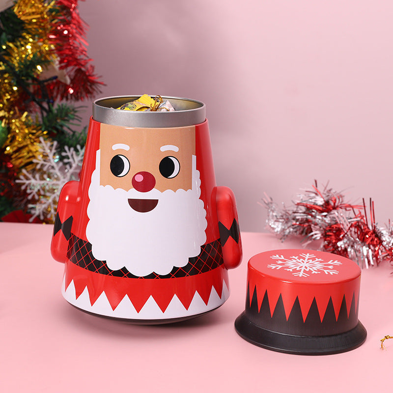 Wholesale Stainless Steel Shaped Santa Claus Candy Cookies and Dried Fruit Chocolate Boxes